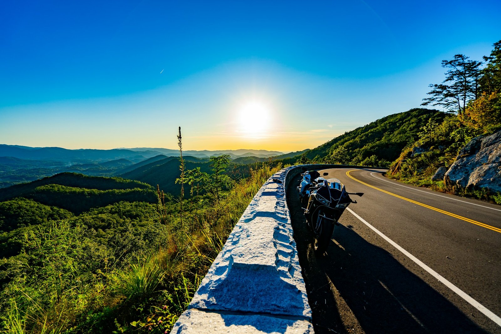 Motorbike parked on the foothill parkway in TN
