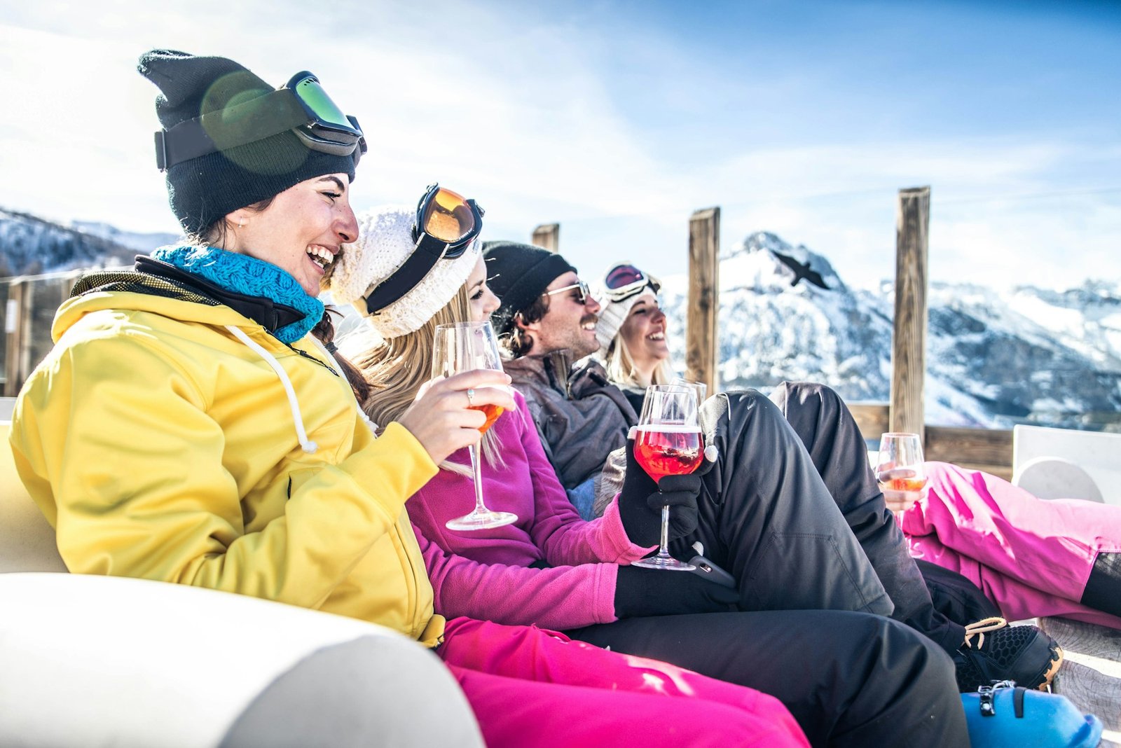 Friends on winter holidays
